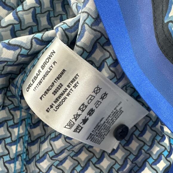 Orlebar Brown Catalina Blue Relaxed Fit Classic Piscina Print Shirt Size M - Picture 9 of 11